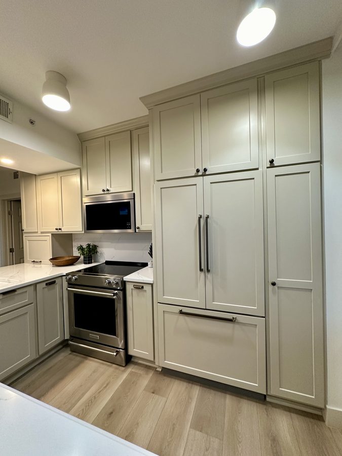 Cherry Creek kitchen with shaker cabinetry and quartz counters